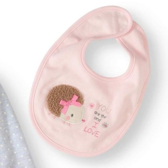 NWT Rene Rofe Baby Girl Hedeghog Bodysuit, Bib and Leggings 3 pieces Set - Picture 2 of 3